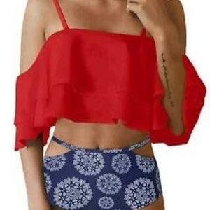 NWT Ruffle Top 2 Piece Swimsuit
